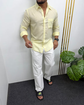 Lemon Yellow Lyocell Linen Shirt