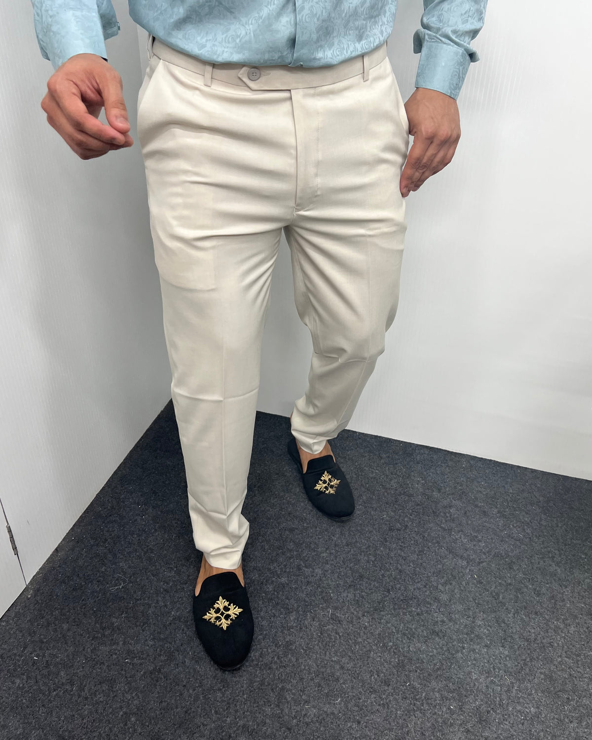 Pastle Cream Flexiwaist Business Class Formal Pant