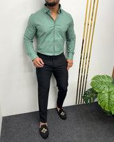 Fine Pista Business Class Oxford Lycra Formal Shirt