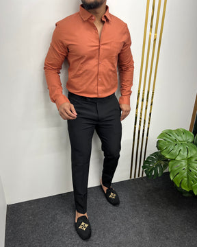 Coral Business Class Oxford Lycra Formal Shirt