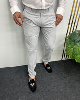 Melange Light Gray Flexiwaist Business Class Formal Pant