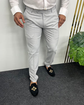 Melange Light Gray Flexiwaist Business Class Formal Pant