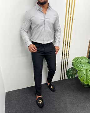 Light Gray Business Class Oxford Lycra Formal Shirt