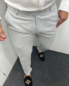 Melange Light Gray Flexiwaist Business Class Formal Pant