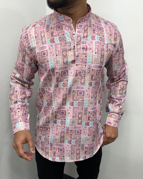 Jari Fabric Printed Premium Short Kurta