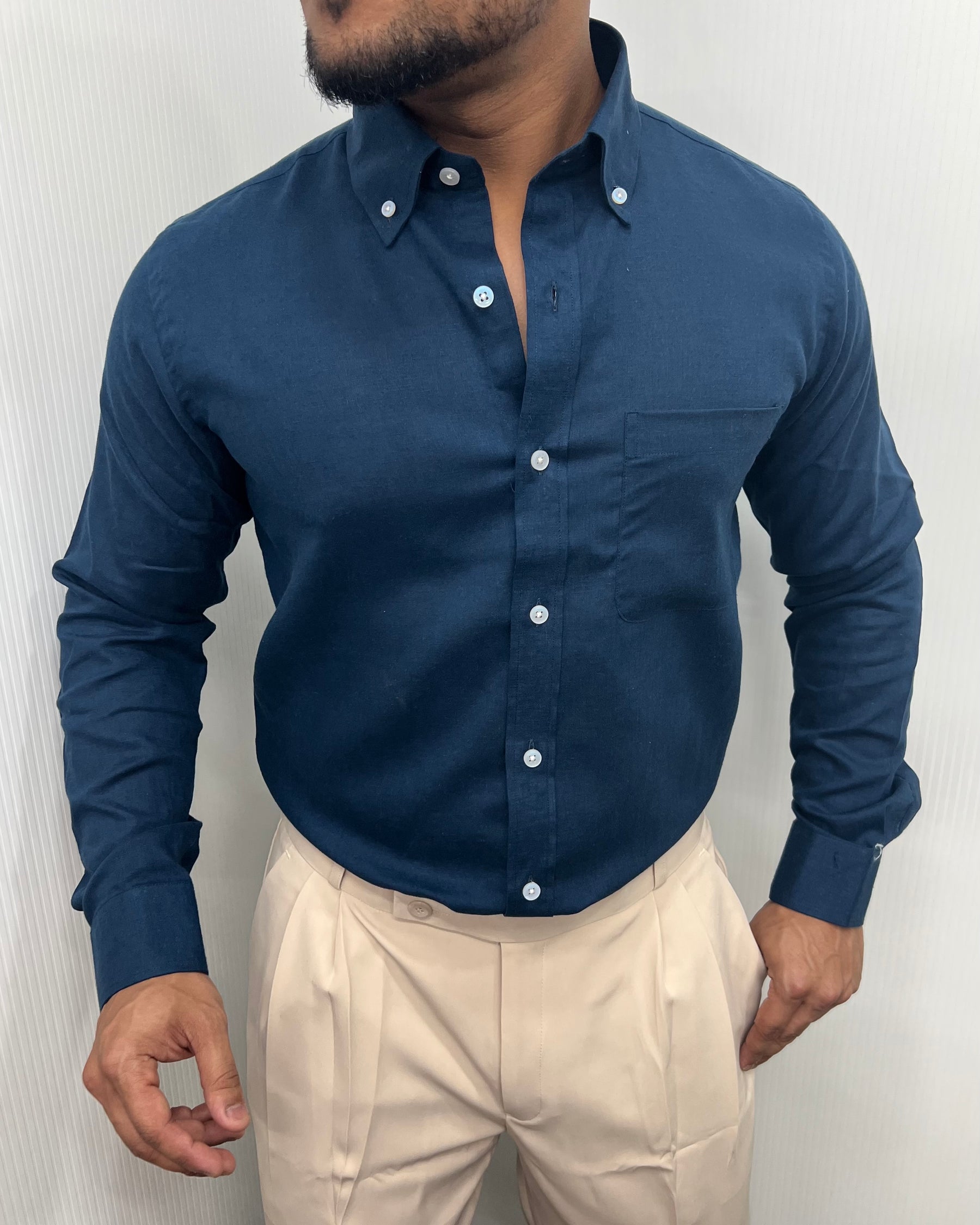 Chintamani Cotton Linen Shirt