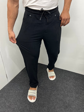 Black Premium Cotton Matty Track Pant