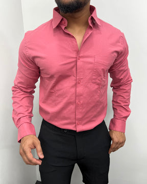 Dark Pink Business Class Oxford Lycra Formal Shirt