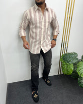 Self Striped Jute Cotton Shirt