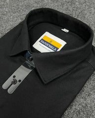 Black Business Class Oxford Lycra Formal Shirt