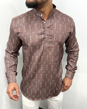 Jari Fabric Printed Premium Short Kurta