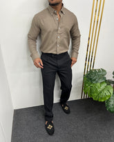 Khaki Cotton Linen Shirt