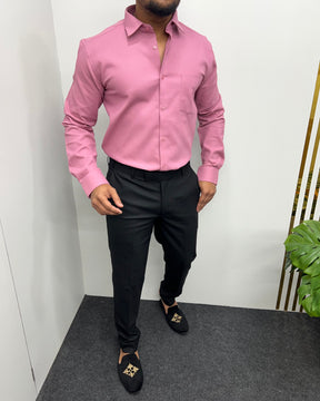 Pink Premium Cotton Polyblend Waffle Shirt