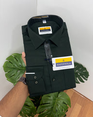 Bottle Green Cotton Satin Lycra Shirt