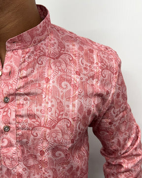 Jari Fabric Printed Premium Short Kurta