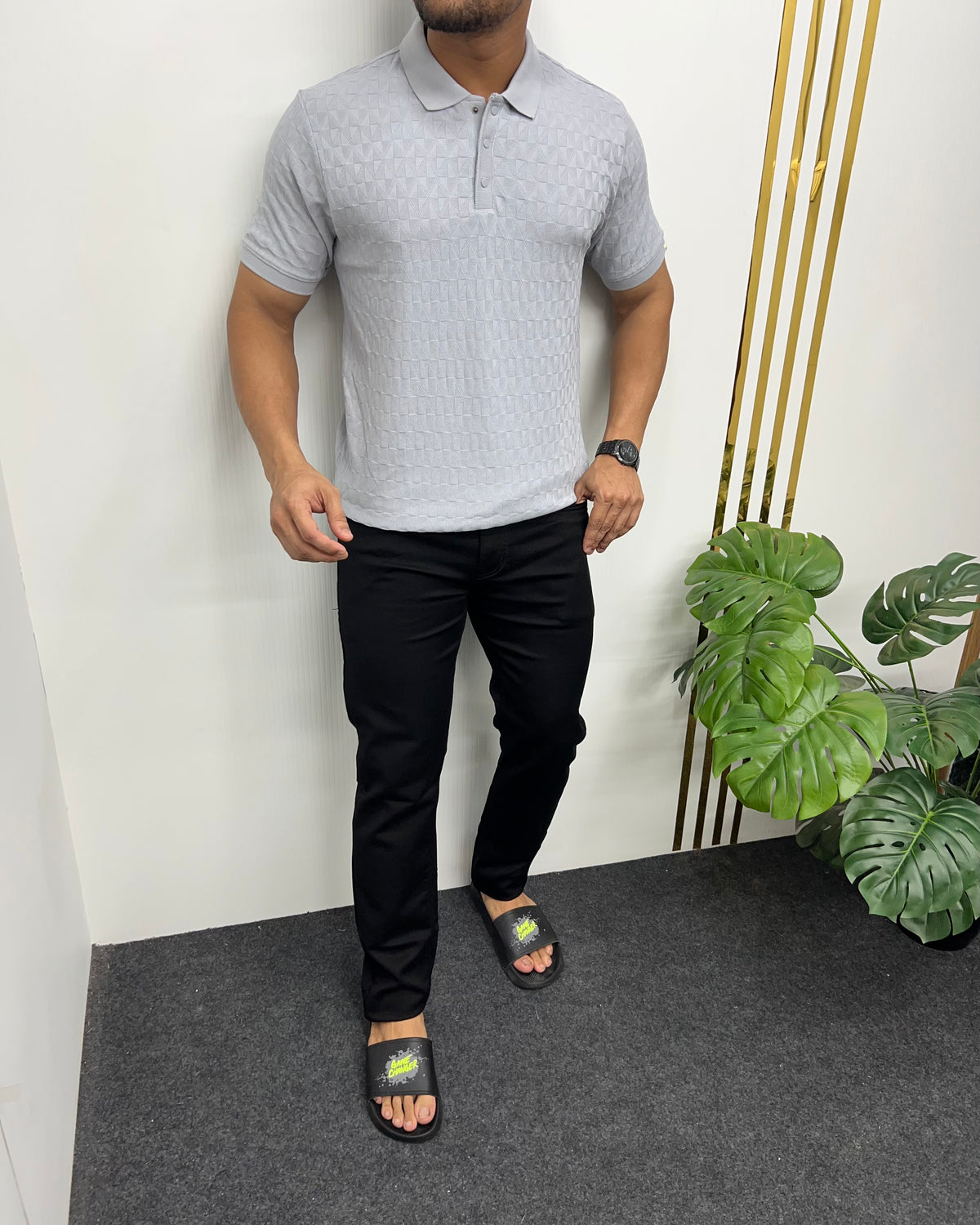 Light Gray Premium Jacquard T-Shirt