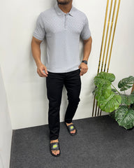 Light Gray Premium Jacquard T-Shirt