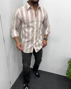 Self Striped Jute Cotton Shirt