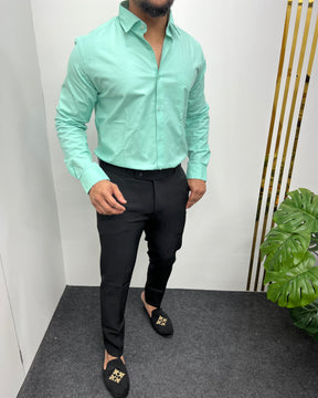 Mint Business Class Oxford Lycra Formal Shirt