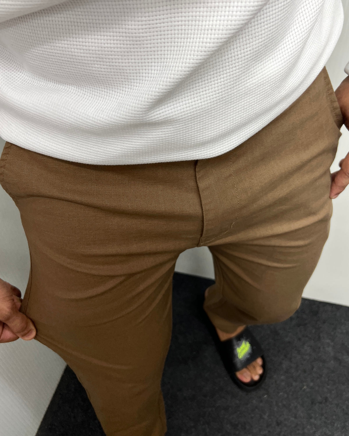 Mill Made Brown Cotton Linen Pant