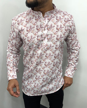 Jari Fabric Printed Premium Short Kurta