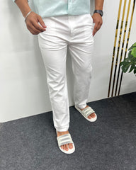 White Imported Dobby Baggy Pant