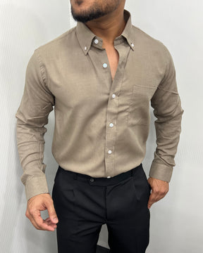 Khaki Cotton Linen Shirt