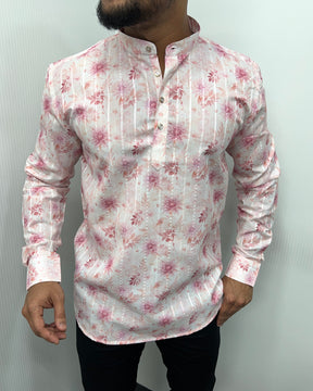 Jari Fabric Printed Premium Short Kurta