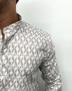 Jari Fabric Printed Premium Short Kurta