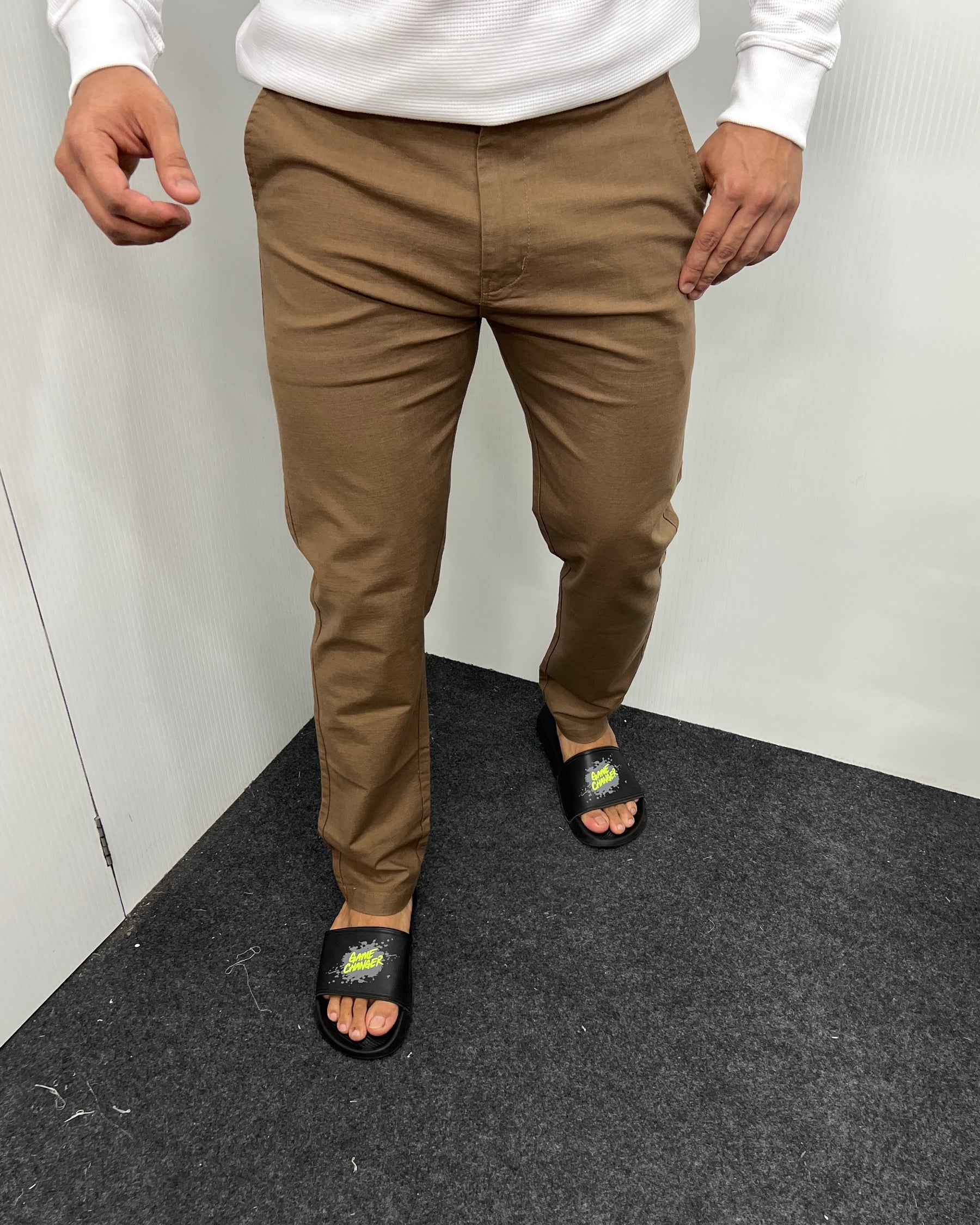 Mill Made Brown Cotton Linen Pant