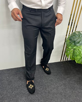 Black Self Line Straight Fit Flexiwaist Business Class Formal Pant