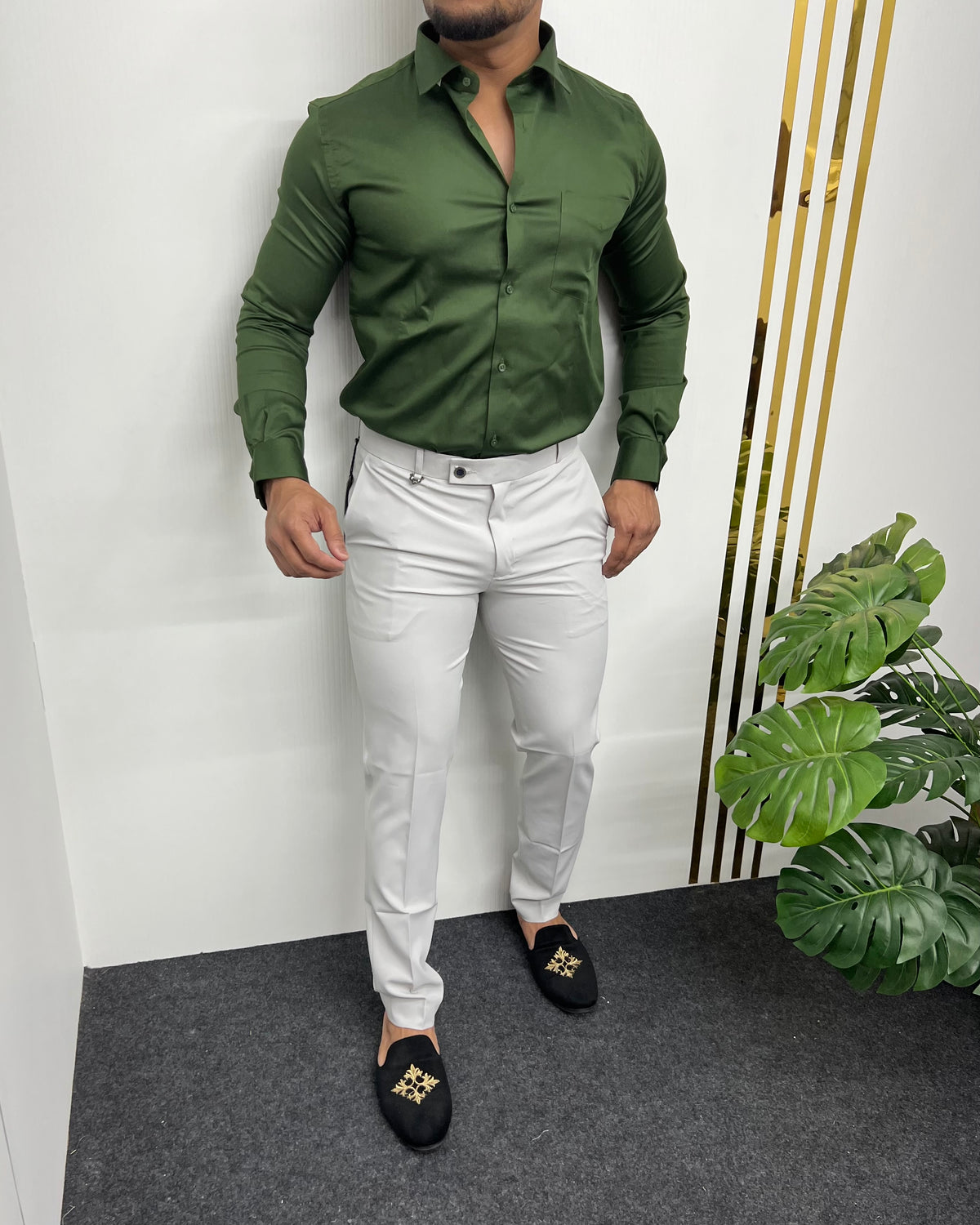 Mehandi Cotton Satin Shirt