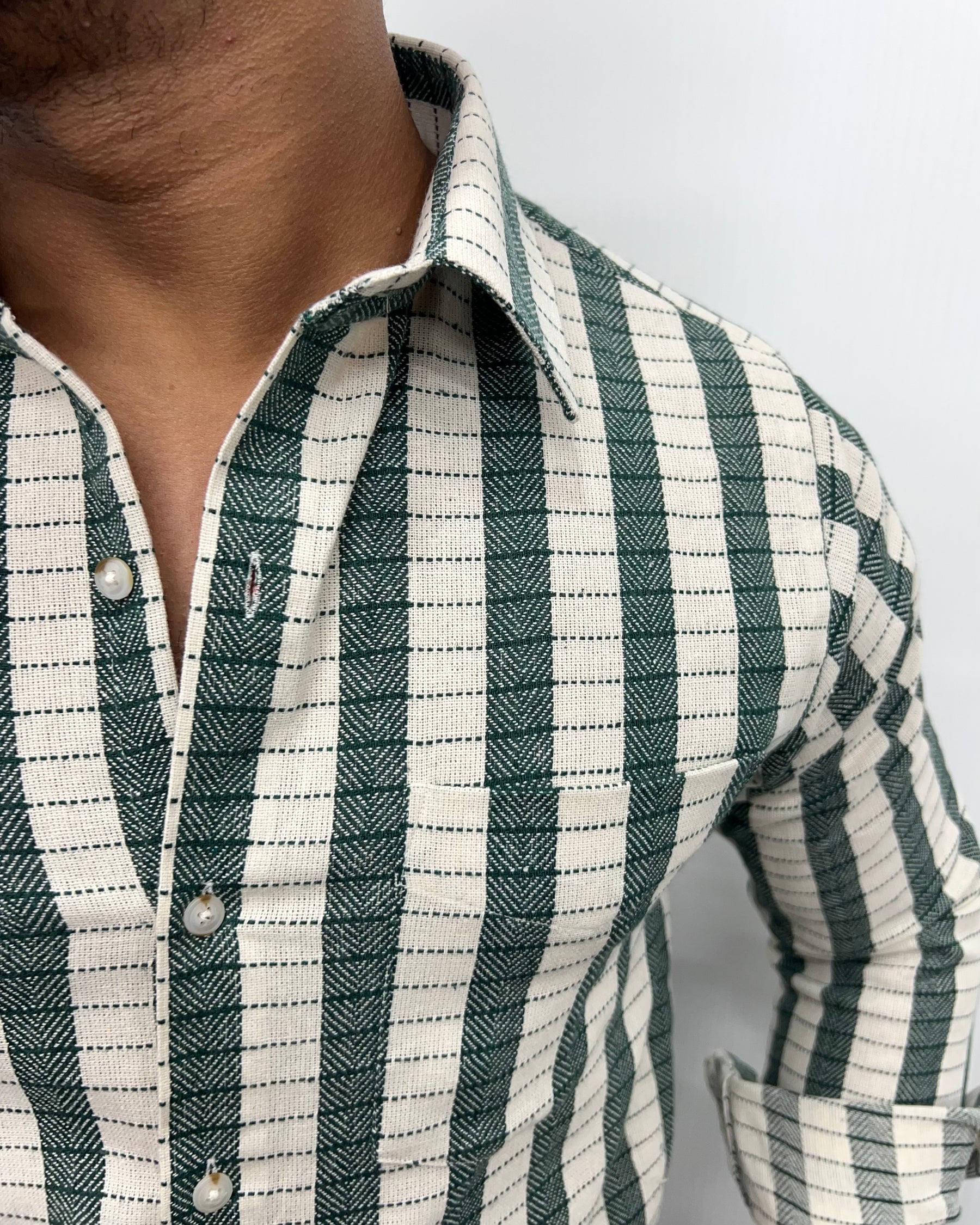 Self Striped Jute Cotton Shirt