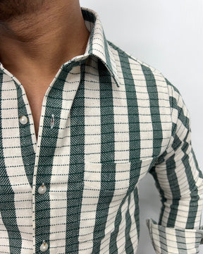 Self Striped Jute Cotton Shirt