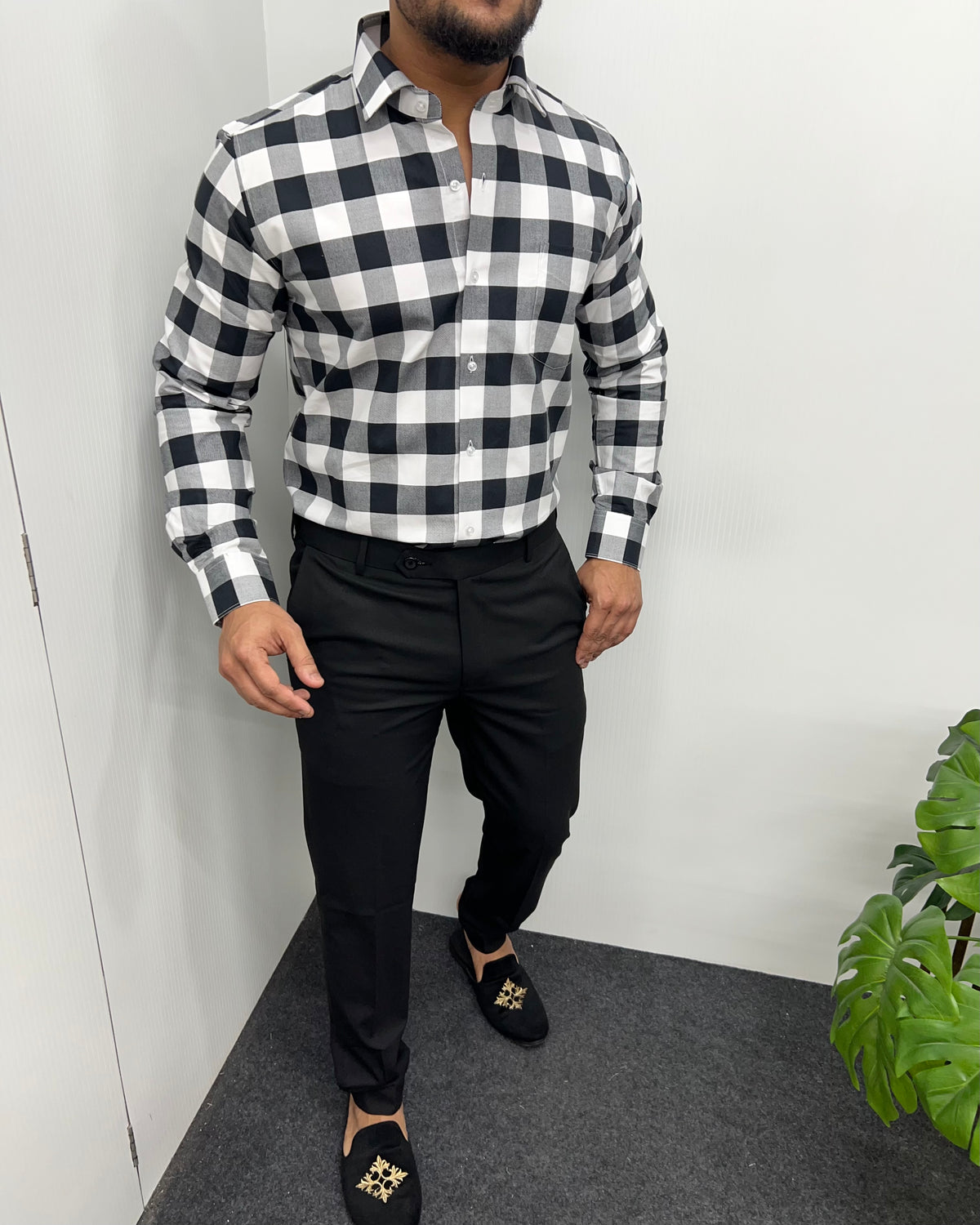 Black Checkered Shirt