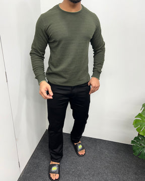 Mehandi Plain Knit T-Shirt