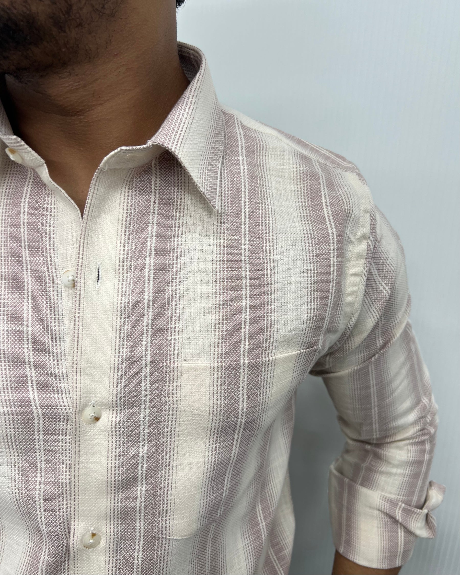 Self Striped Jute Cotton Shirt