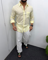 Lemon Yellow Lyocell Linen Shirt