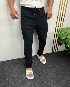 Black Premium Cotton Matty Track Pant