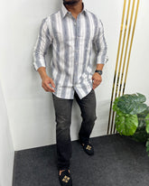 Self Striped Jute Cotton Shirt