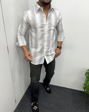Self Striped Jute Cotton Shirt
