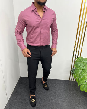 Dusty Pink Business Class Oxford Lycra Formal Shirt