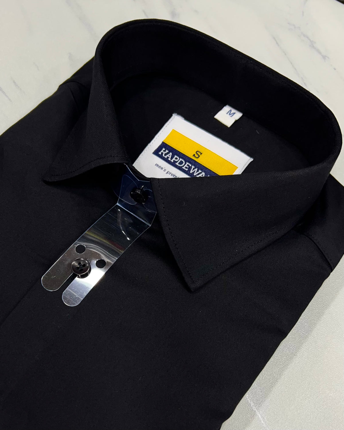 Plain Cotton Black Shirt